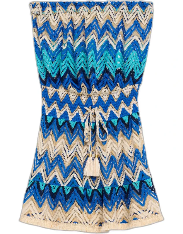 Chevron Strapless Sun Dress Coverup