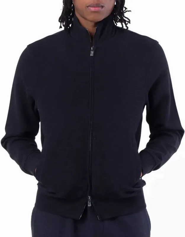 Waffle Jersey Full-zip Sweatshirt