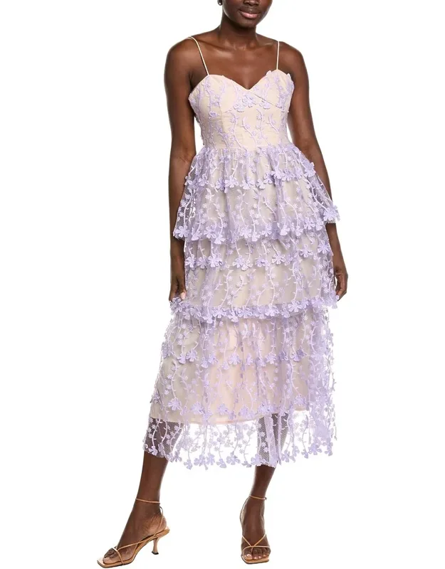 Crochet Layered Midi Dress