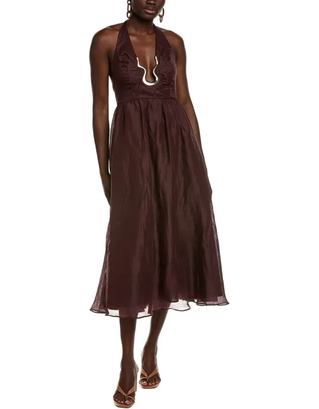Cavalry Ramie Halter Midi Dress