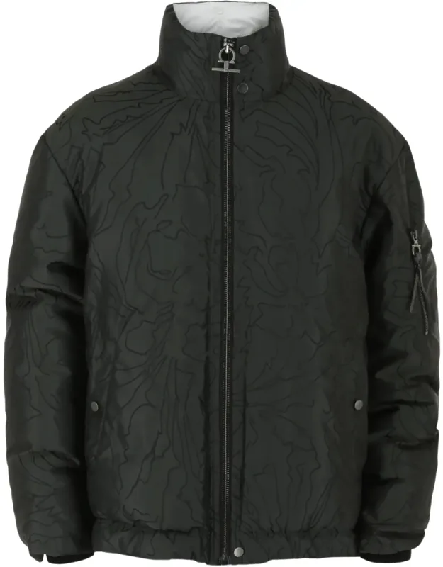 Abstract Print Quilted Jacket