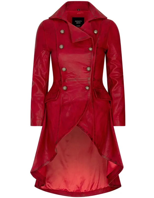 Gothic Tail Coat Double Breasted Leather Jacket