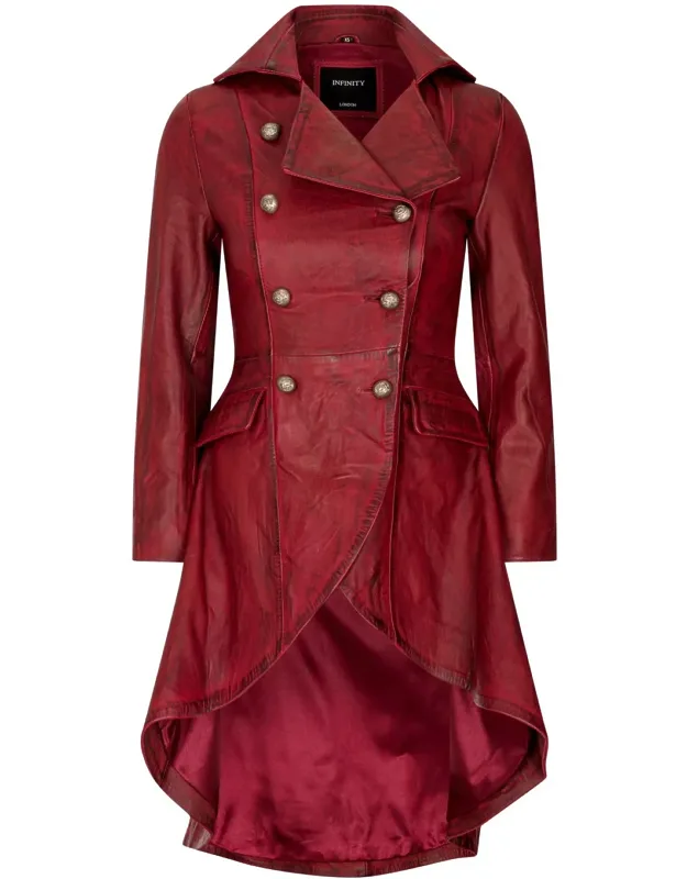 Gothic Tail Coat Double Breasted Leather Jacket