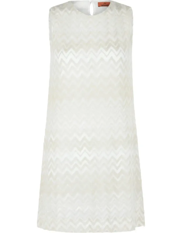 Zigzag Print Shift Dress