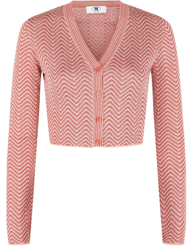 Cropped Chevron Cardigan