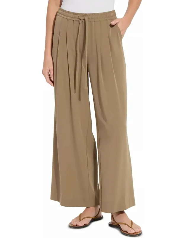Pleated Drawstring Wide Leg Pants