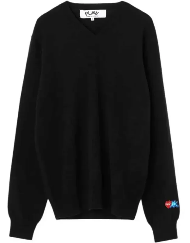 Invader Heart V-neck Jumper