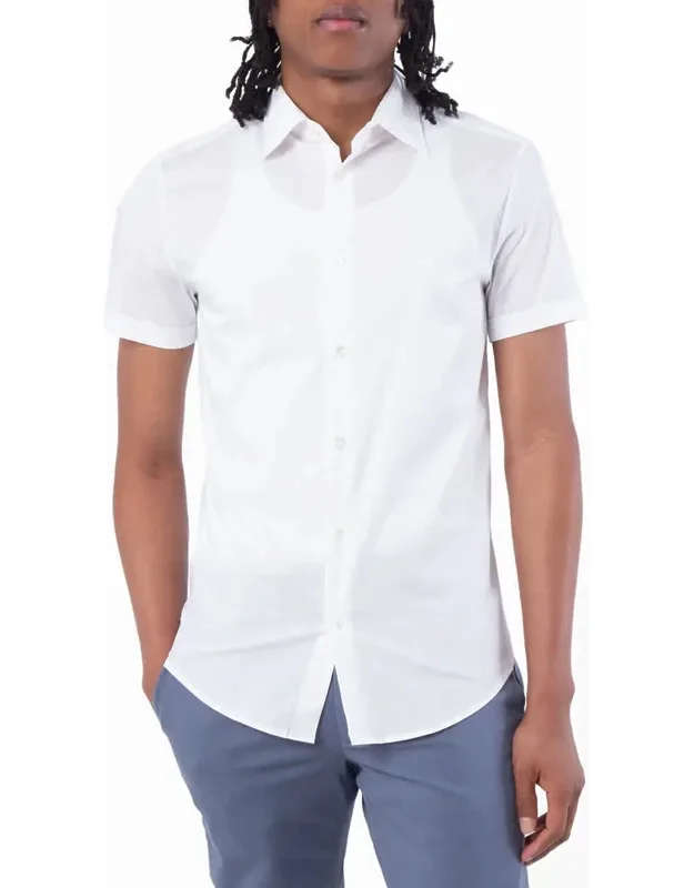 Short-sleeved Stretch Nylon-blend Shirt