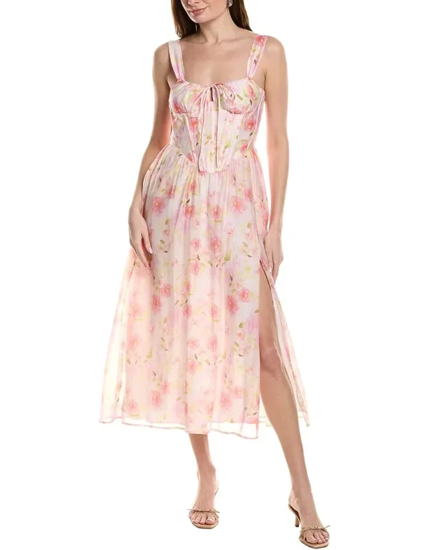 Esra Printed Midi Dress