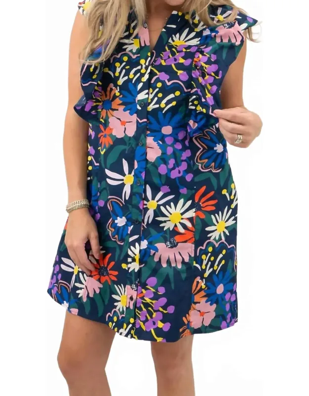Floral Button Up Mini Dress
