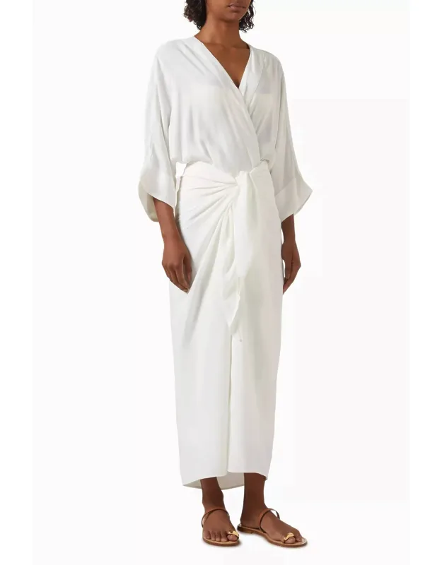 Viscose V-neck Knot Dress