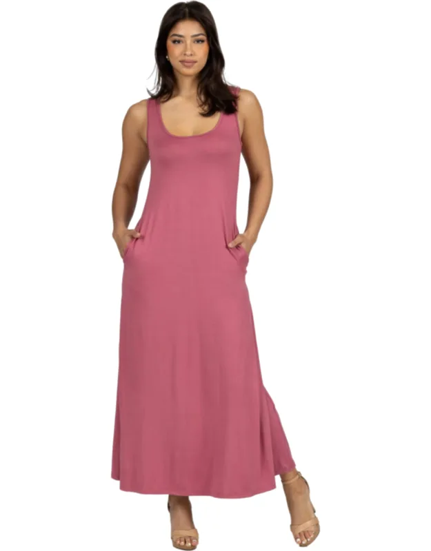 Scoop Neck A Line Pocket Maxi Dress, Effortless Style, All-day Comfort