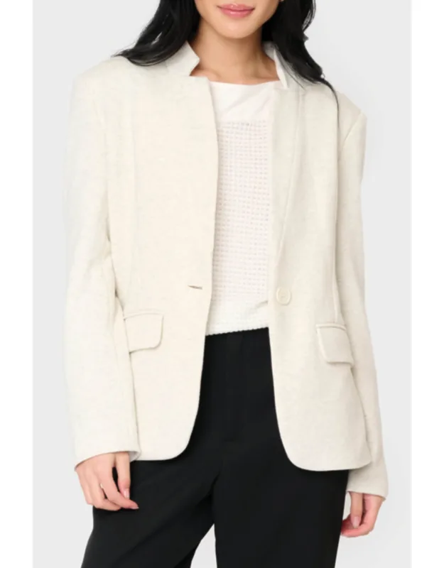 Notch Collar Blazer With Comfortable Stretch And Tailored Fit