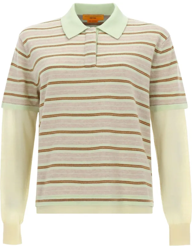 Layered Stripe Rugby Polo Shirt