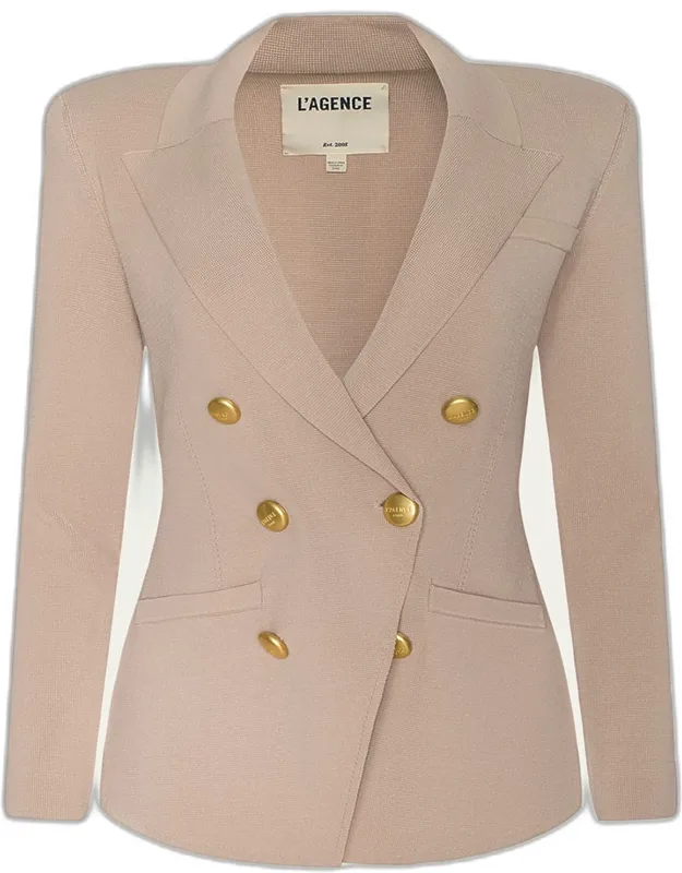 Knit Double-breasted Blazer