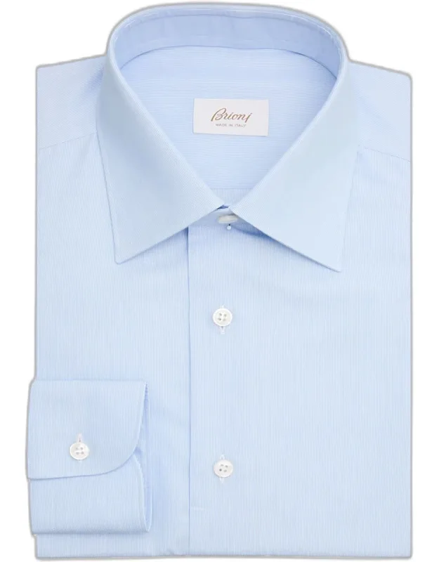 Fine Stripe Cotton Dress Shirt