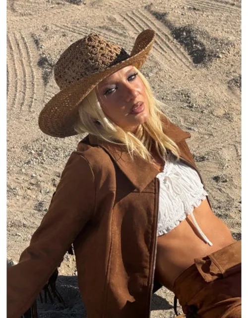 Double Take Woven Cowgirl Hat