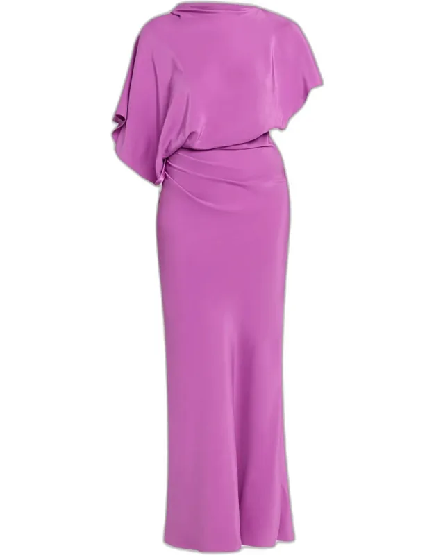 Draped Satin Dress