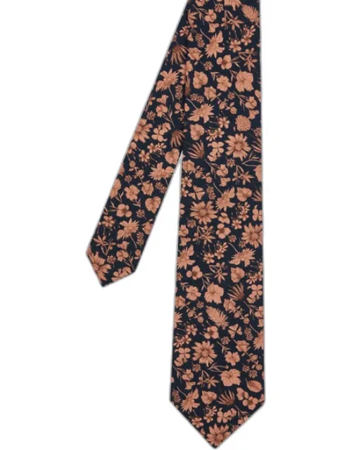 Pencil Floral Print Cotton Tie