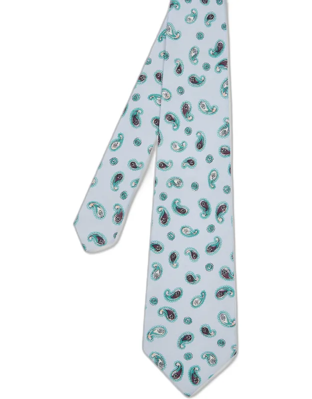 Light Blue Paisley Tie