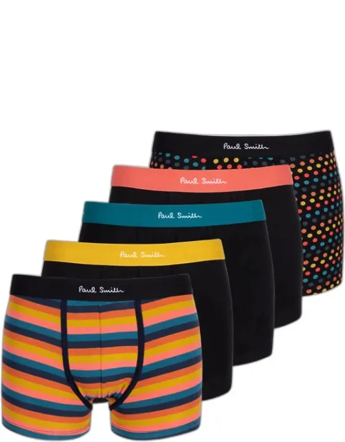 Organic Cotton 'artist Stripe' Mixed Boxer Briefs Five Pack