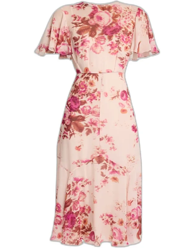 Floral-print Silk Voile Midi Dress
