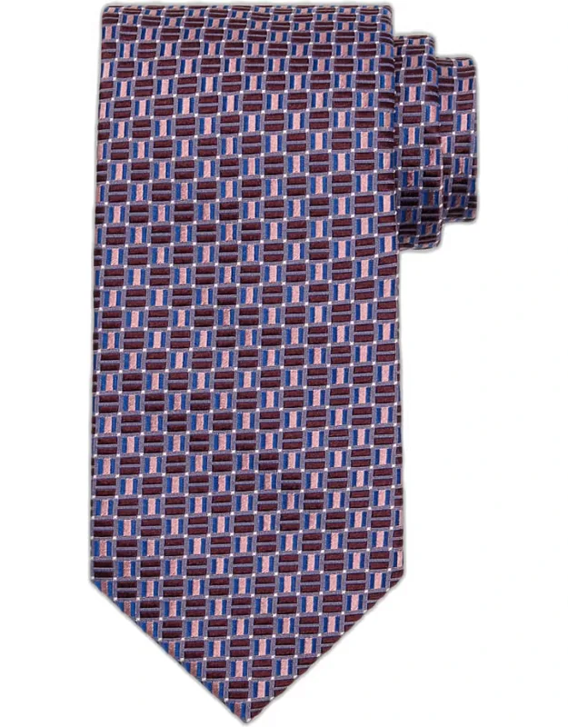 Geometric Square Jacquard Silk Tie