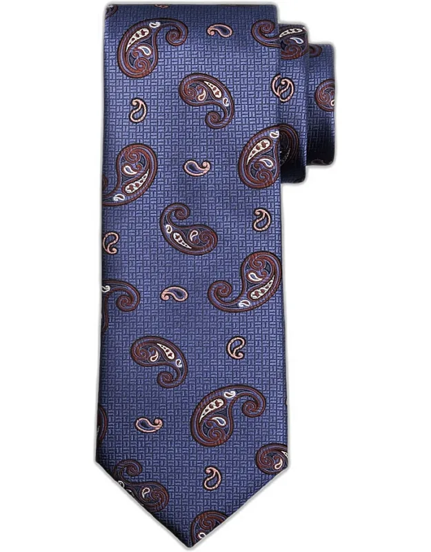 Micro-geometric Woven Paisley Silk Tie
