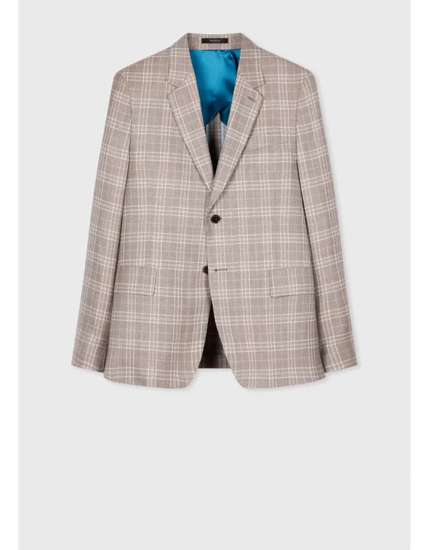 Tailored-fit Check Buggy Lined Wool Blazer