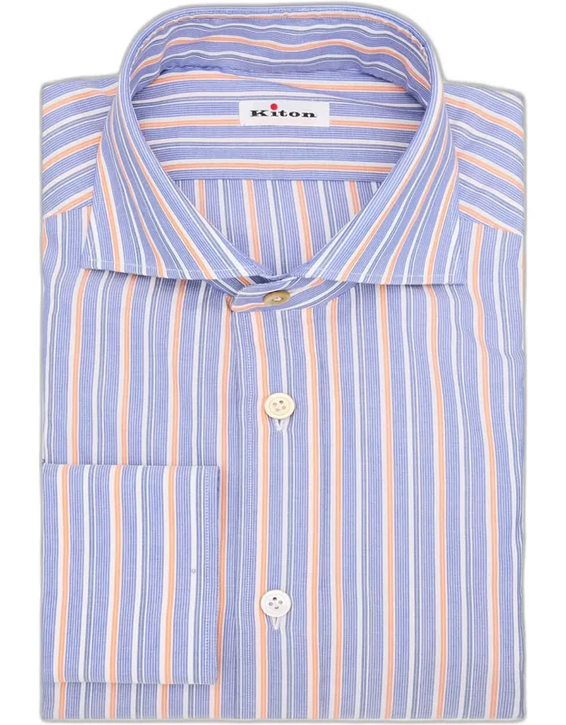 Variegated Stripe Cotton Dress Shirt