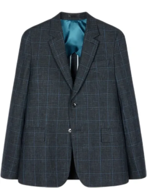 Tailored-fit Wool-linen Check Blazer