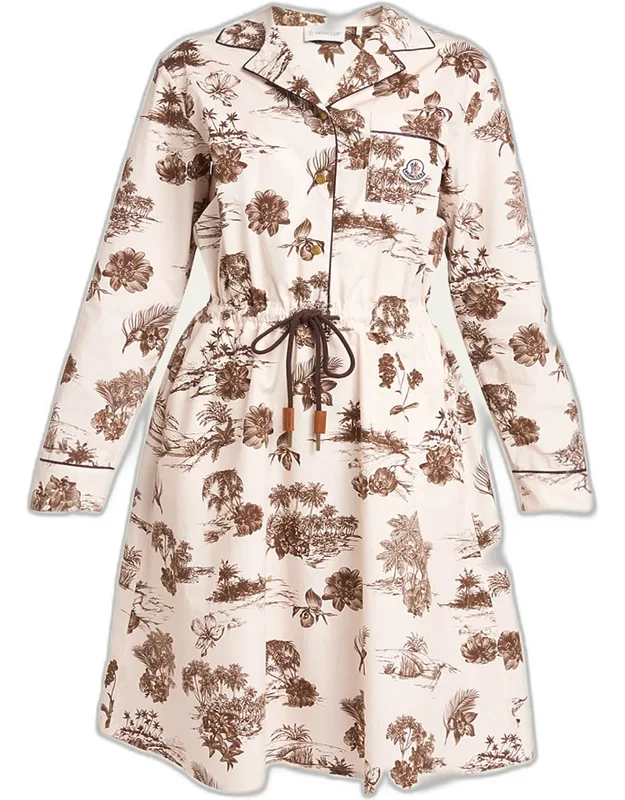 Printed Long-sleeve Dress