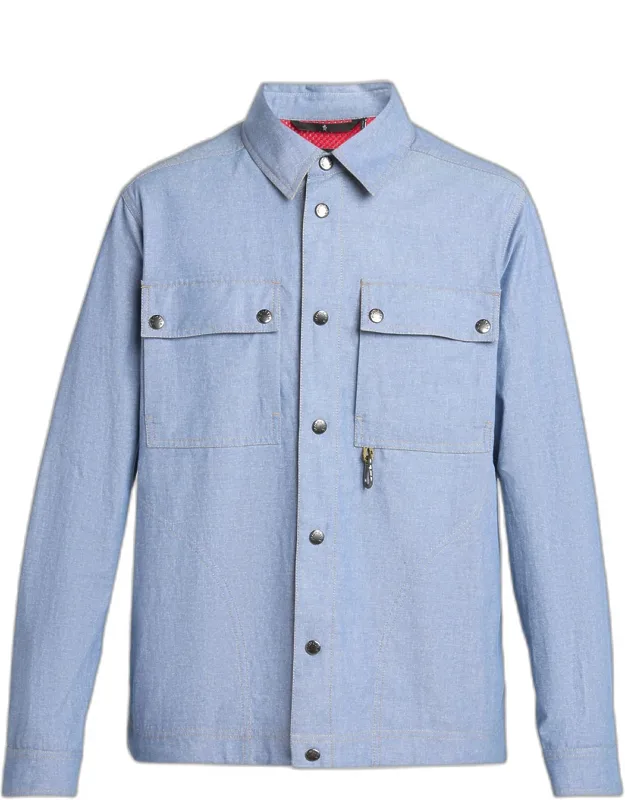 Snap-front Shirt Jacket With Clip