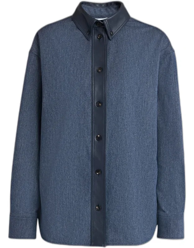 Cotton Denim Button-down Shirt