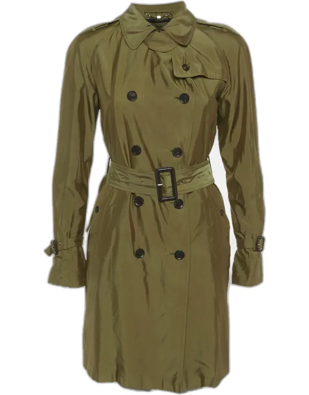 Synthetic Double Breasted Trench Coat
