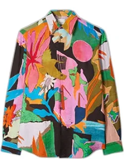 River Collage Viscose-blend Shirt