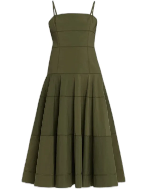 Ilona Tiered Faille Midi Dress