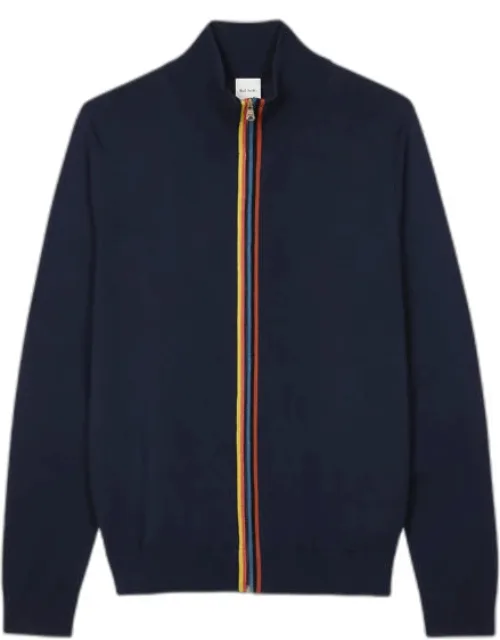 Artist Stripe Zip-through Merino Wool Cardigan