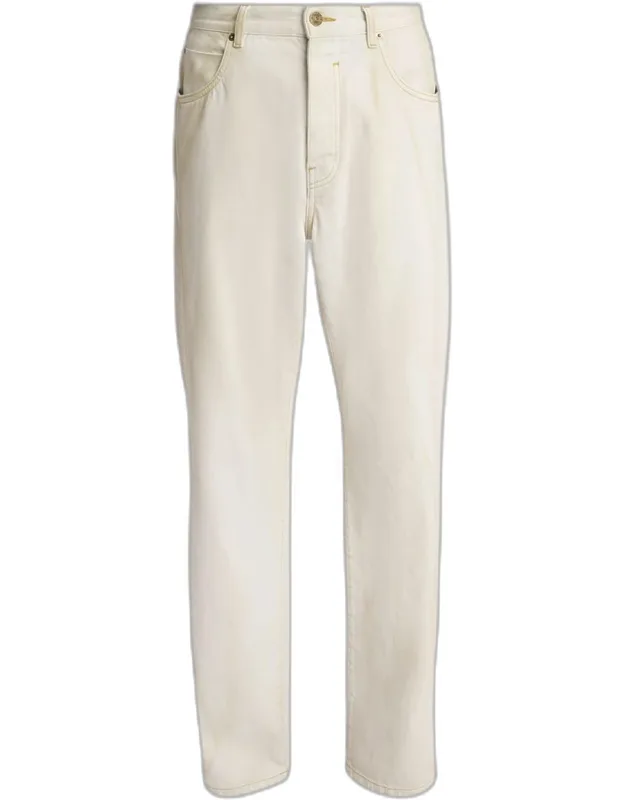 Relaxed Faded Denim Jeans
