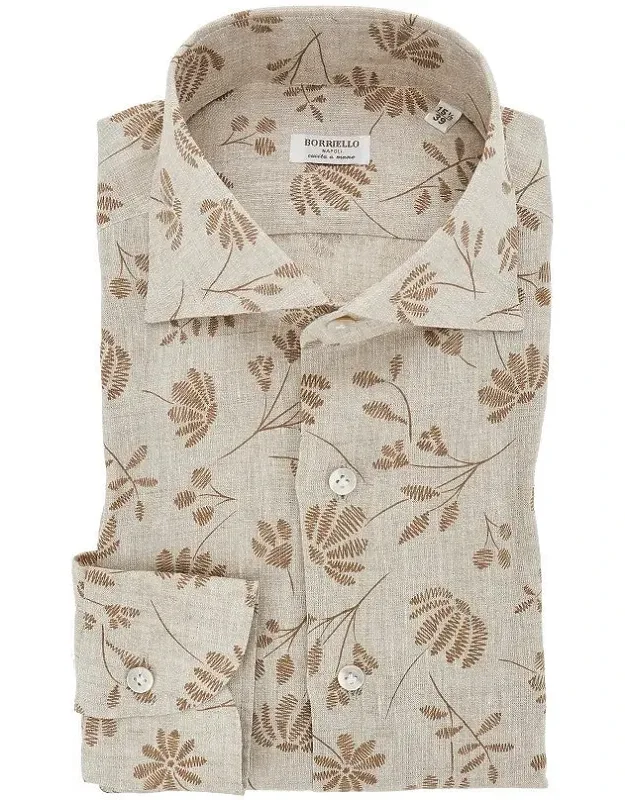 Striped Cotton And Linen Tailored Shirt