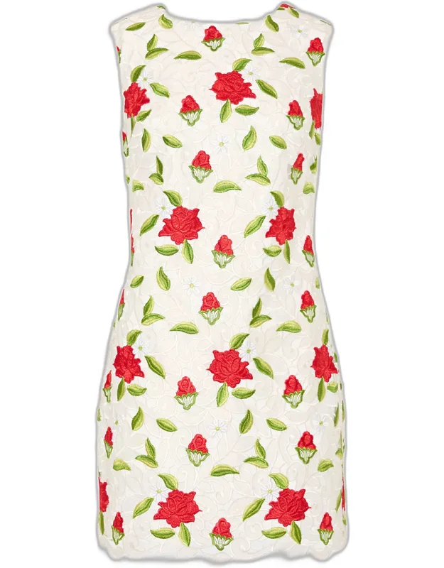 Embroidered Mini Dress