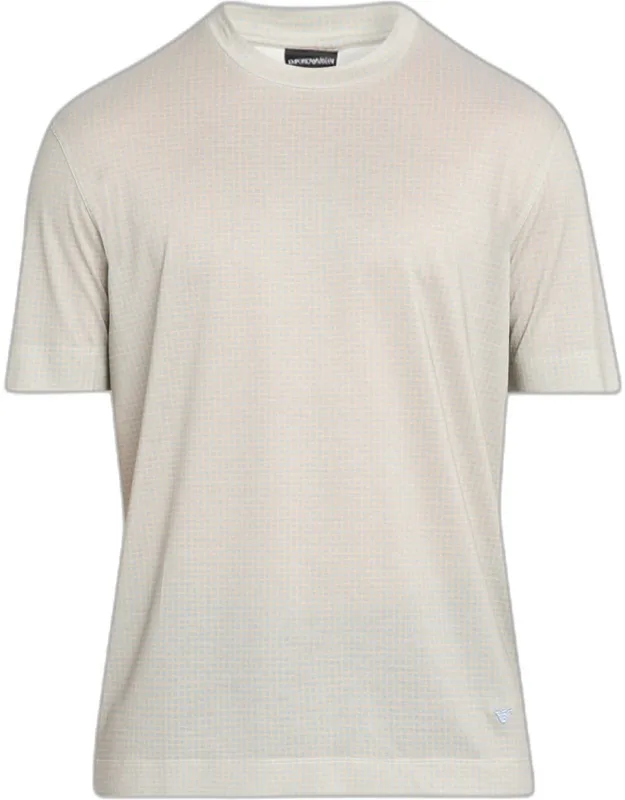 Lyocell And Cotton Micro-square Crewneck T-shirt