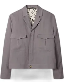 Linen Open-collar Jacket