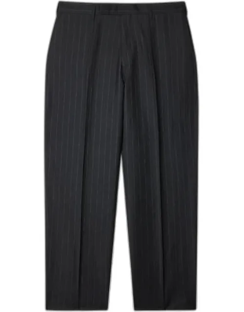 Relaxed-fit Wool-linen Pinstripe Trousers