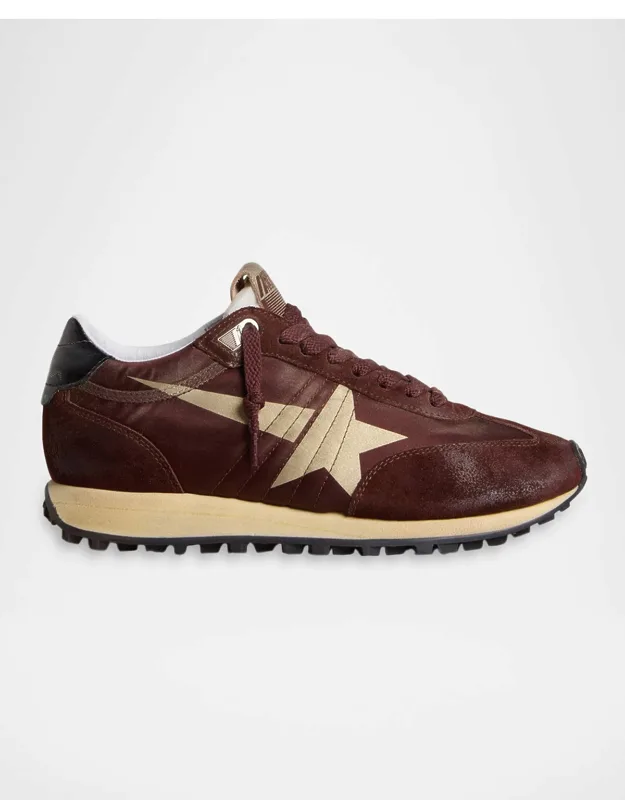 Running Marathon Nylon And Mixed Leather Sneakers