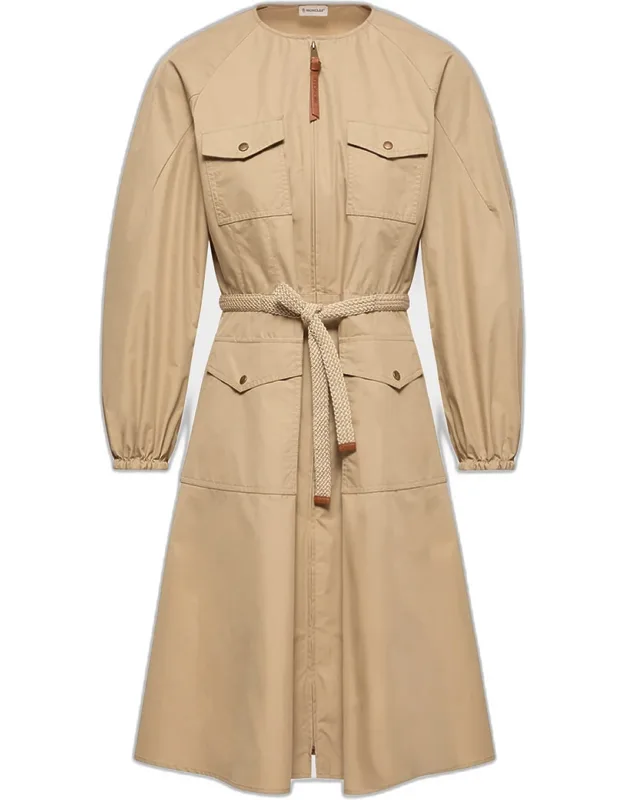 Pleated Poplin Dress