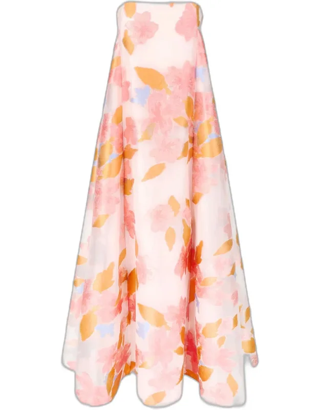 Floral Jacquard Organza Dress