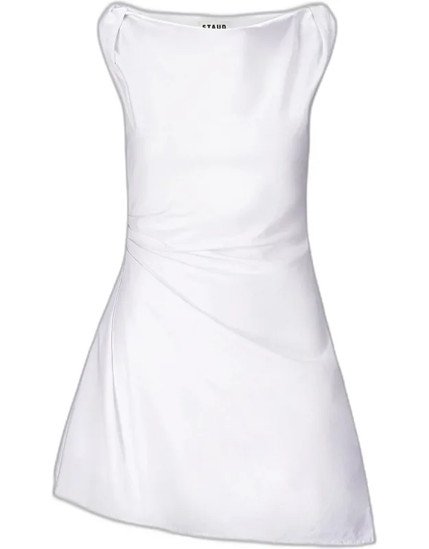 Ruched Asymmetric Mini Dress