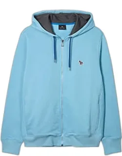 Cotton Zip-front Zebra Logo Hoodie