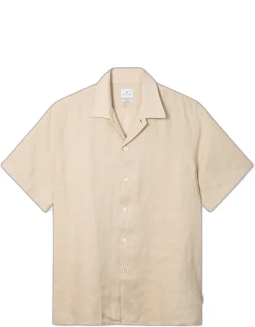 Casual-fit Piece-dyed Linen Shirt